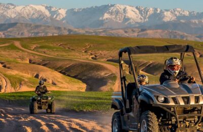 Group enjoying Agafay Buggy tour in Morocco