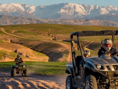 Group enjoying Agafay Buggy tour in Morocco