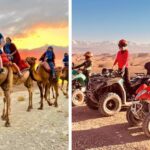 Camel ride and quad biking at sunset in Agafay Desert